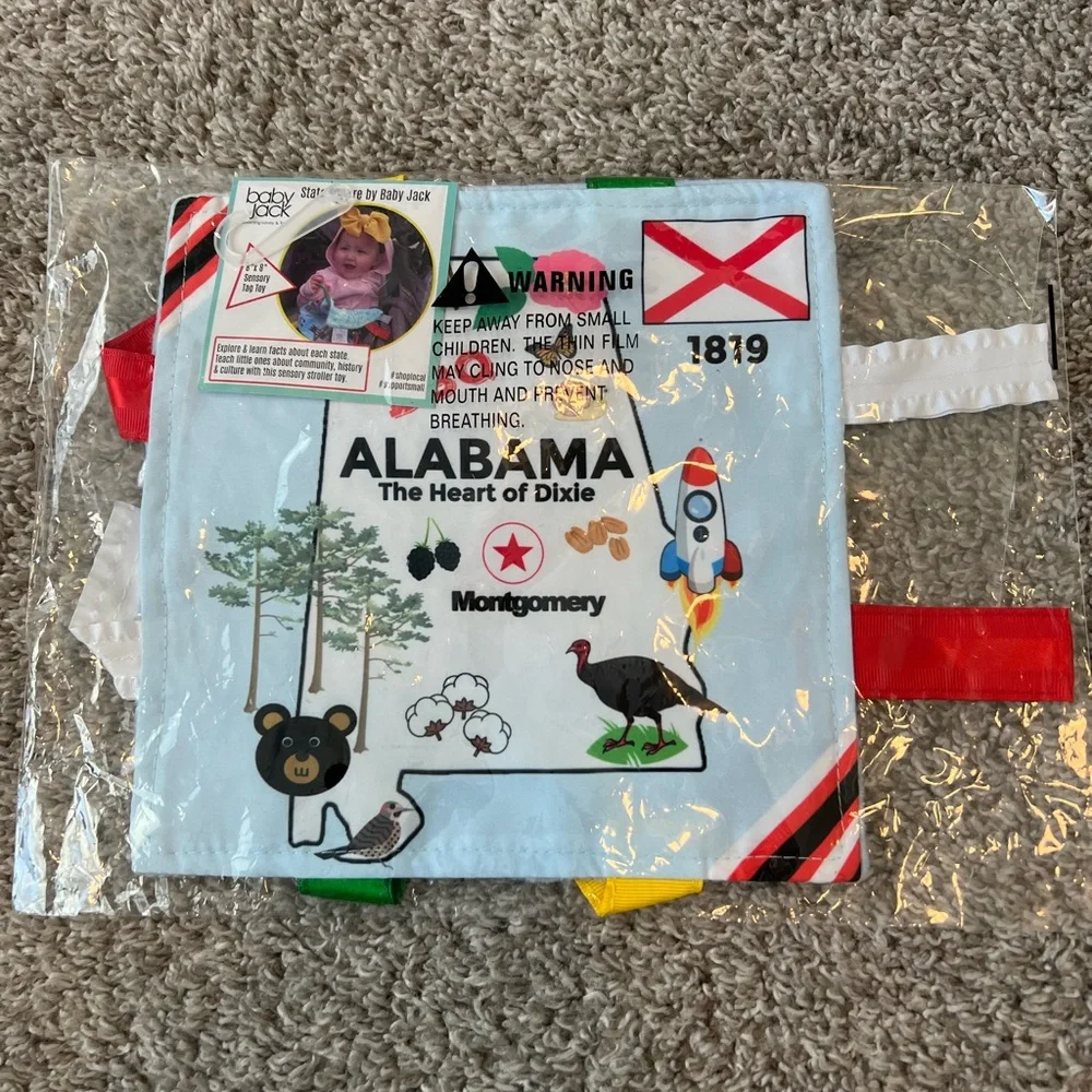 Baby Jack & Co 8x8” Learning Lovey Tag Toys for Babies -‎ Alabama